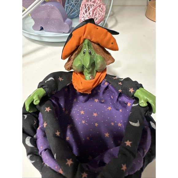 Halloween Basket Witch Grizelda‎ Lil Treaters Russ Berrie Vintage - Picture 2 of 5